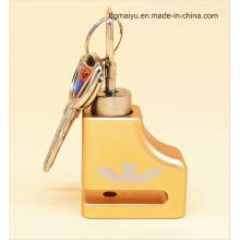 Twoeagles Golden Small Alarm Bicycle Disc Key System Lock